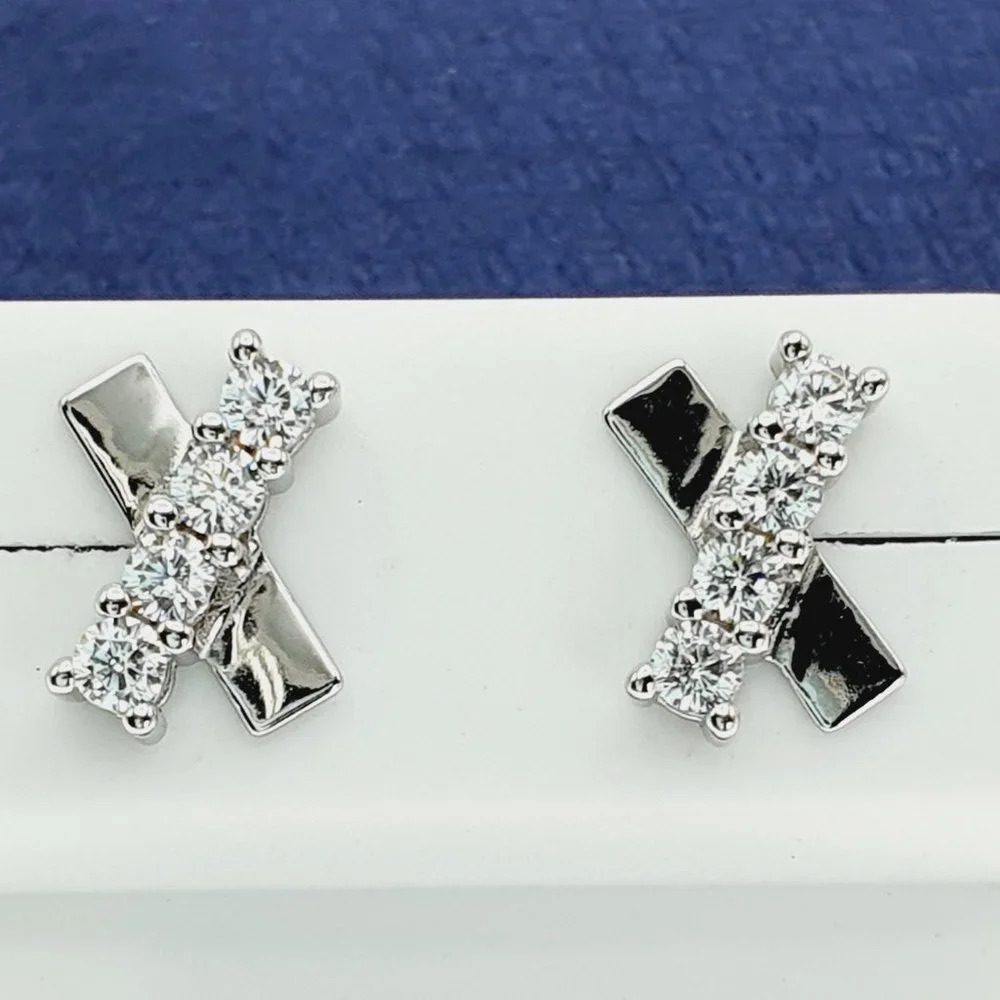 "925 Sterling Silver CZ Stud Earrings for Women/Girl, US925P1220